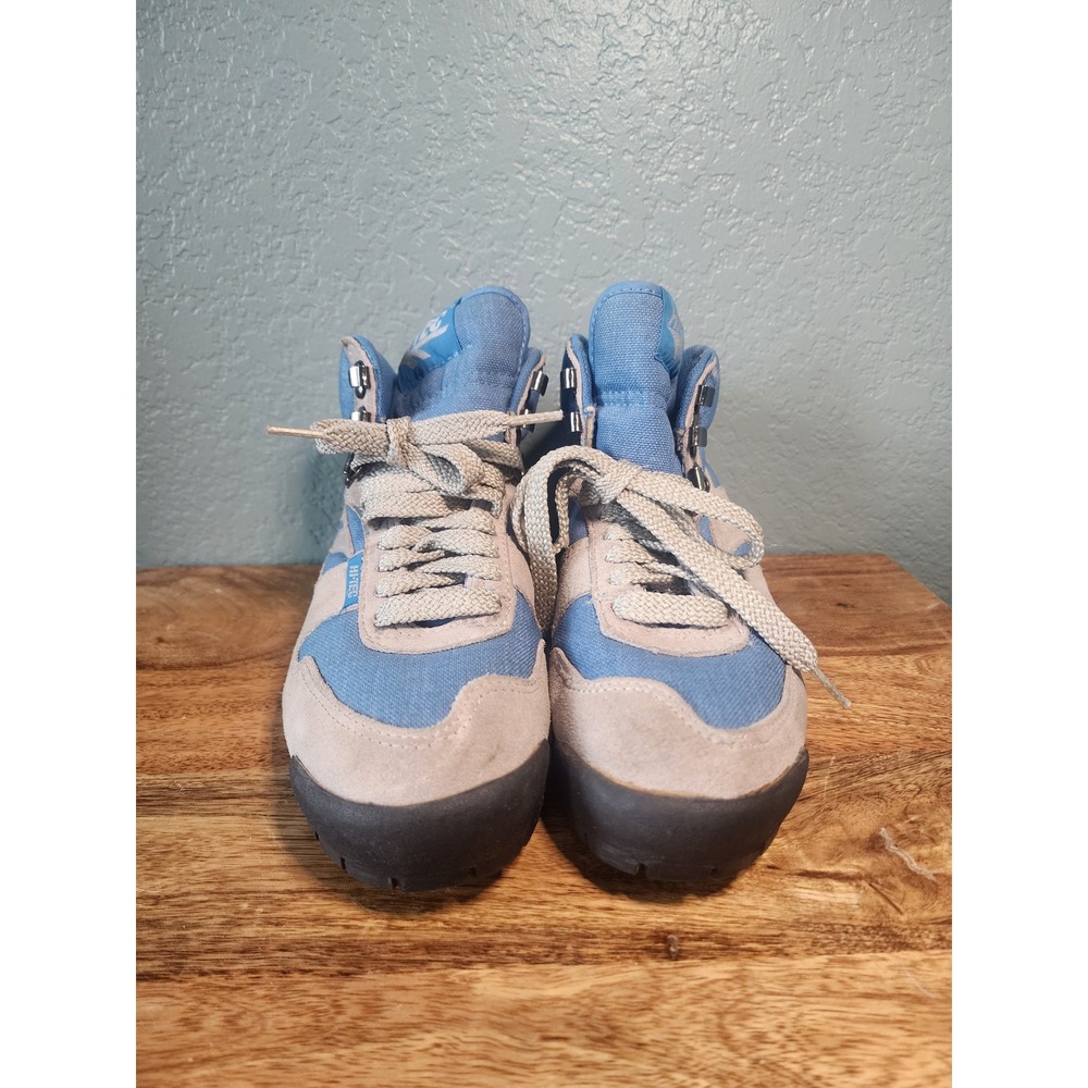 Vintage Hi-Tec Lady Lite Hiking Boots Blue Gray Suede Canvas Women's 8 Gorpcore